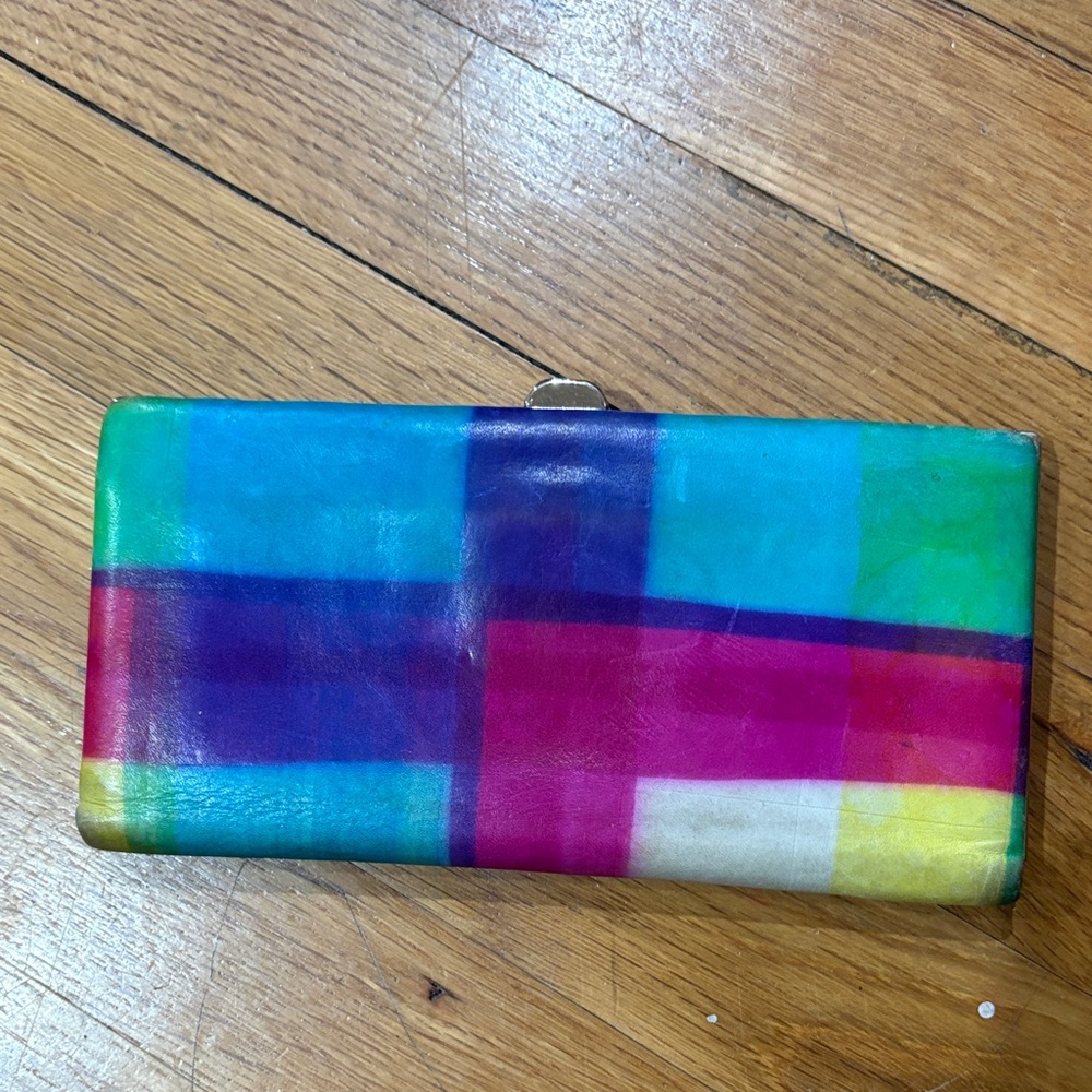 Logos Colorblock leather Clutch Wallet in Bright Multicolor